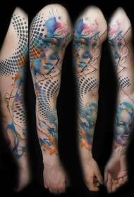 Akvarell splash tinta tetoválás kar tetoválás akvarell tetoválás tetoválás geometriai tetoválás minta