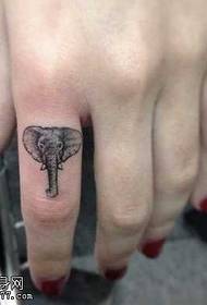 Finger elefant tatuering mönster