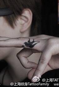 Mazs rīšanas tetovējums uz pirksta