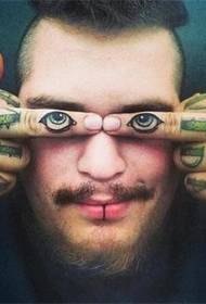 Персонализирана татуировка на очите на пръста