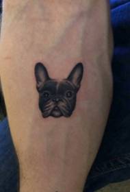 Puppy tattoo larawan ng braso ng batang lalaki sa itim na larawan ng puppy tattoo