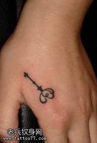 Finger nyckel tatuering mönster