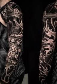 Flower Arm Man Heren Knap 9 Groep Groot Zwart Arm Tattoo Patroon