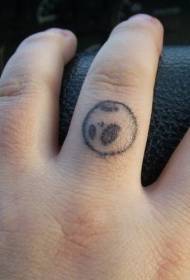 Palec szary atrament ducha prosty wzór tatuażu