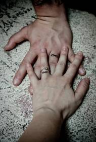 Couple infinity symbol finger tattoo pattern