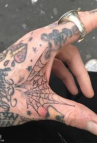 Ang pattern ng tattoo ng spider web sa bibig ng tigre