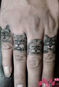 Personality finger cat avatar tattoo picture