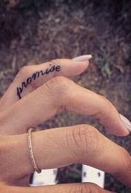 Beauty finger letter tattoo pattern picture