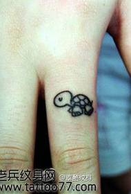 Et super søde lille skildpadde tatoveringsmønster