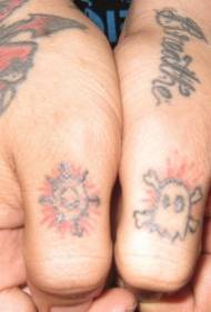 Modello di tatuaggio logo diverso colore dito