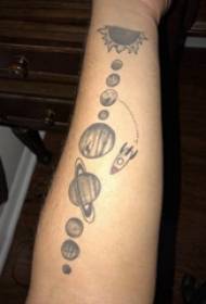 Tattoo ti fi planèt ak fize ak foto tatoo planèt