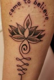 Tatuaje de Lotus brazo do neno en inglés e foto de tatuaxe de loto