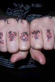 Padrão de tatuagem de flor de letra especial de dedo