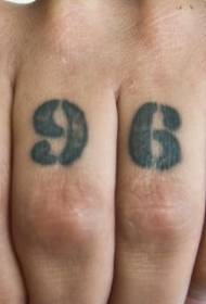 손가락 디지털 날짜 검은 문신 패턴