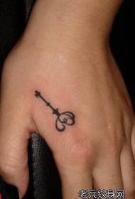 un model de tatuaj cu cheie deget