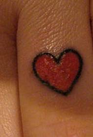 Dibuix de tatuatge d'amor minimalista i vermell