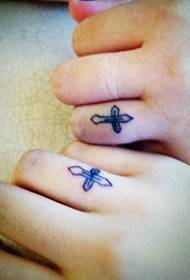 Пара пальця проста особистість хрест татуювання візерунок Daquan