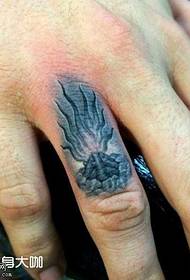 Finger fire tattoo pattern