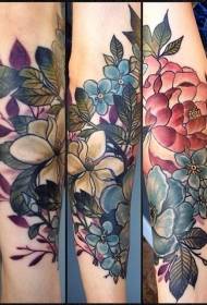 Modello di tatuaggio fiore bellissimo e bellissimo modello di tatuaggio floreale