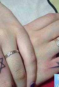 Lánúin lánúin patrún tattoo tintreach réalta sé phointe
