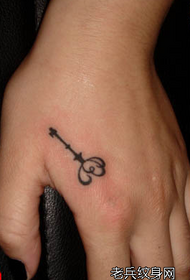 un modello di tatuaggio chiave dito