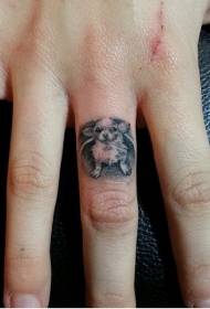 Fanger léif kleng schwaarz-wäiss Hond Tattoo Muster