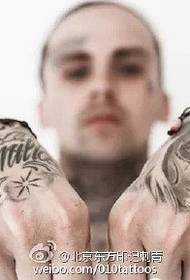 Eurooppalainen ja amerikkalainen tyyli Englanti kallo tatuointi malli
