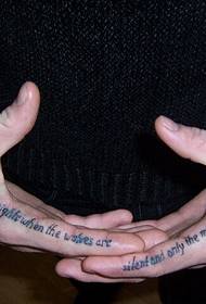 Fingerpersoanlikens kreatyf Ingelsk tattoo-patroan
