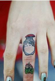 Красива снимка на пръст хубава карикатура татуировка татуировка модел