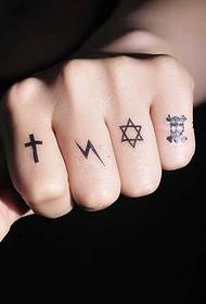 Finger mheni mitanhatu-inongedza nyeredzi tattoo maitiro