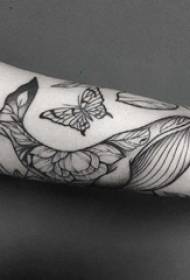 Baile животное татуировка мальчик татуировка бабочка и кит на руке