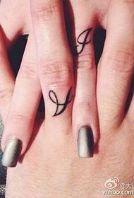 Простой рисунок татуировки на пальце
