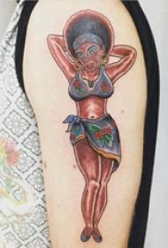 Krása charakter tetování vzor školák rameno malované krásná žena charakter tetování obrázek