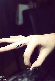 Fingertip Queen Engels tattoo-patroon