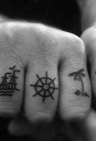 Modello tatuaggio timone a forma di freccia