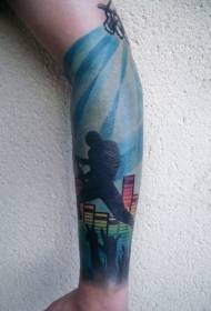 Ruka tetovaža slika kreativan šareni šablon tetovaža ruku