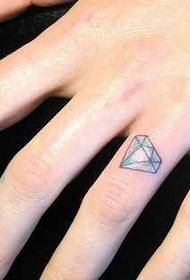 Vinger diamant kleur tattoo patroon