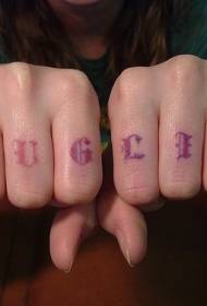 Vinger letter kleur squiggly tattoo patroon