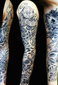 Hugot nga tattoo sa litrato sa tattoo nga daghang komplikado nga sumbanan sa tattoo sa bukton