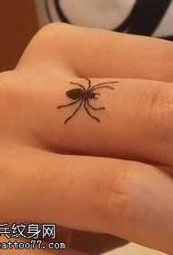 Modello di tatuaggio ragno dito