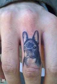Modello di tatuaggio del cane da dito