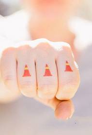 Trafik signal finger tatuering
