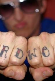 Mand finger finger bogstav tatovering billede