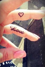Patrón de tatuaxe do amor do dedo inglés