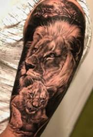 I-Lion head tiger ikhanda tattoo 9 iqembu enengqondo ingalo isikhwama ingalo yeqiniso tiger nekhanda le-tattoo ikhanda