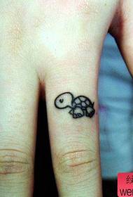 Small fresh finger small turtle tattoo work