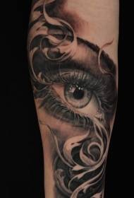 Patró de tatuatge d'ulls tatuatges patró de tatuatge d'ulls de tatuatge negre en l'ànima penetrant del braç masculí