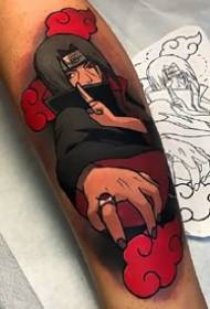 Naruto Naruto ant rankos Sasuke Kakashi ir kiti personažai anime tatuiruotės modelį