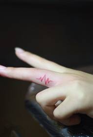 Татуювання на ЕКГ жіночого пальця