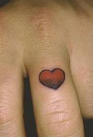 Lány ujjával festett gradiens geometriai elem egyszerű vonal szív alakú tetoválás kép